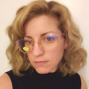 E-specs Blue Light Reading Glasses, Rose Gold